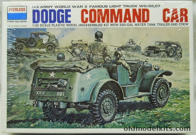 Peerless 1/35 Dodge Command Car 3/4 Ton WC-56 / WC-57 Light Truck - Reconnaissance Truck and 1 Ton 250 Gallon Ben Hur KWT Water Tanker, 3505 plastic model kit